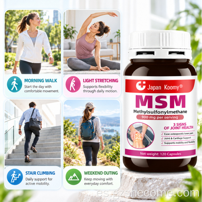 Shecome MSM Cápsulas Salud de las articulaciones Apoyo del cartílago